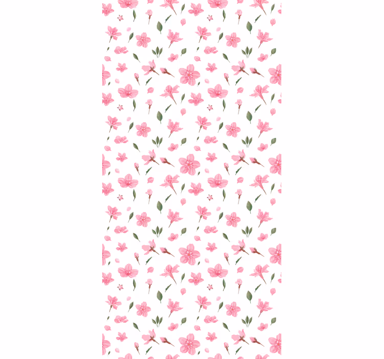 Estor floral Acuarela flores de color rosa pastel - TenVinilo