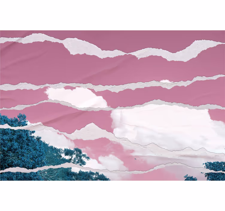 Cortina roller nubes horizonte rosado nublado - TenVinilo