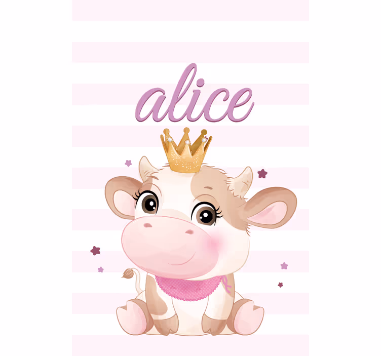 Estor bebé Linda vaca para niña con nombre - TenVinilo