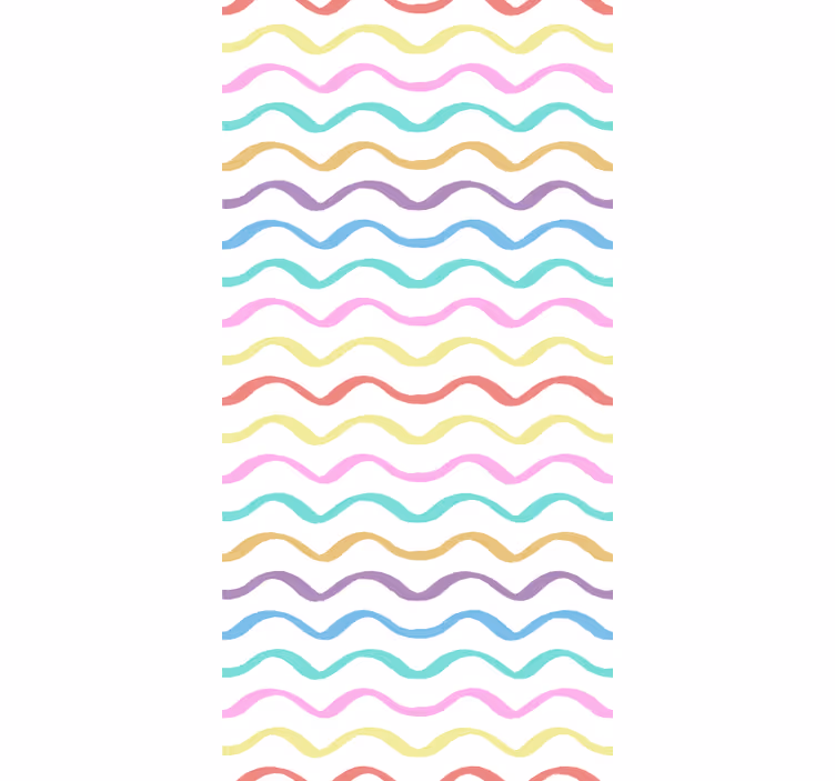 Cortina roller infantil líneas onduladas de colores - TenVinilo