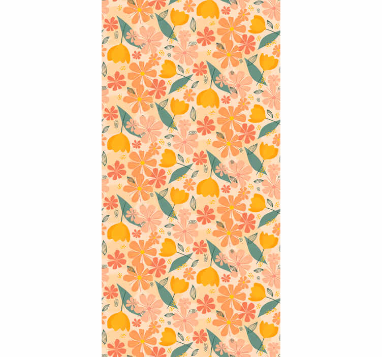 Cortina roller flores motivo de diseño floral - TenVinilo