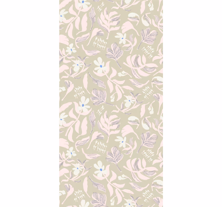 Cortina roller flores tema de hoja beige - TenVinilo