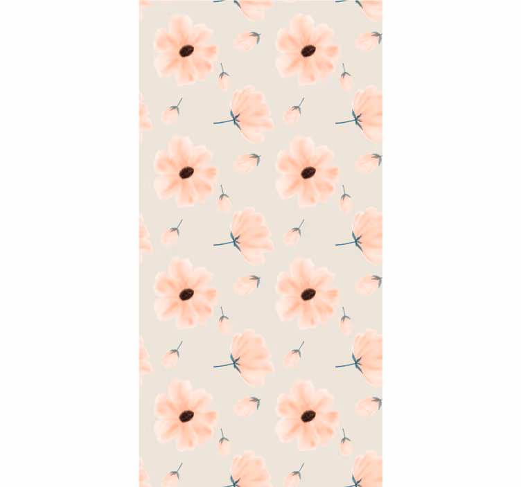 Cortina roller flores patrón floral pastel - TenVinilo