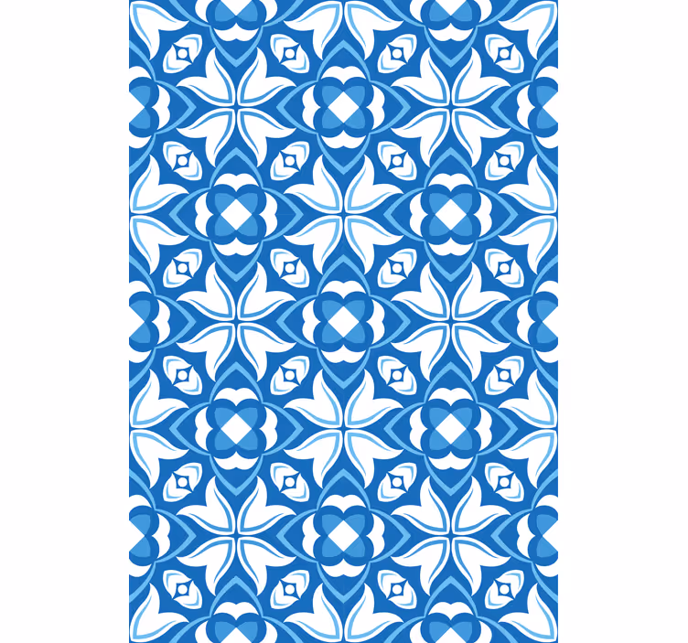 Cortina roller textura intrincado motivo azul - TenVinilo