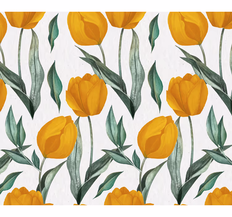 Cortina roller flores flores de tulipán amarillo - TenVinilo