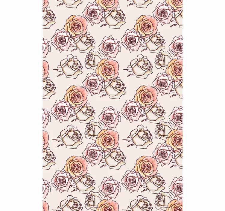 Cortina roller flores patrón de ilustración de rosa - TenVinilo