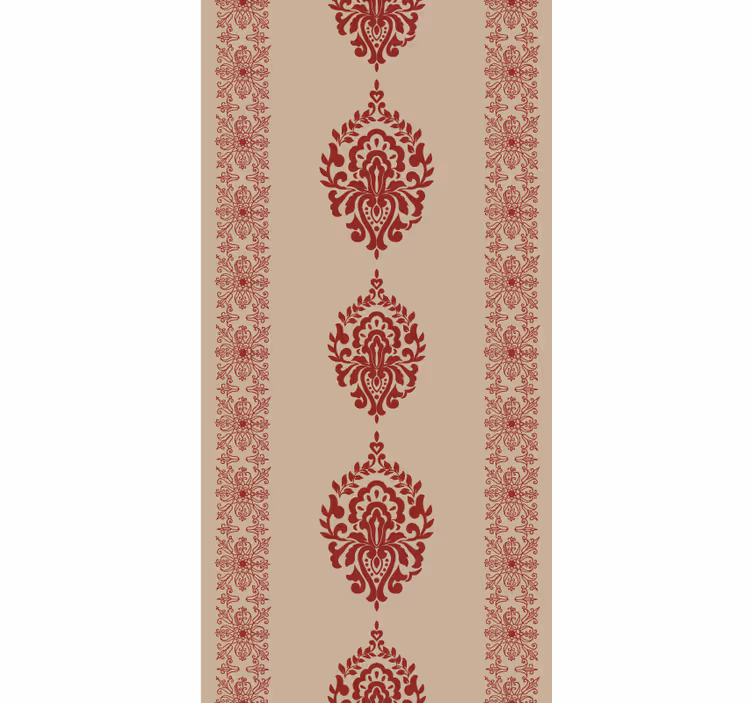 Cortina roller elegante motivos florales rojos - TenVinilo