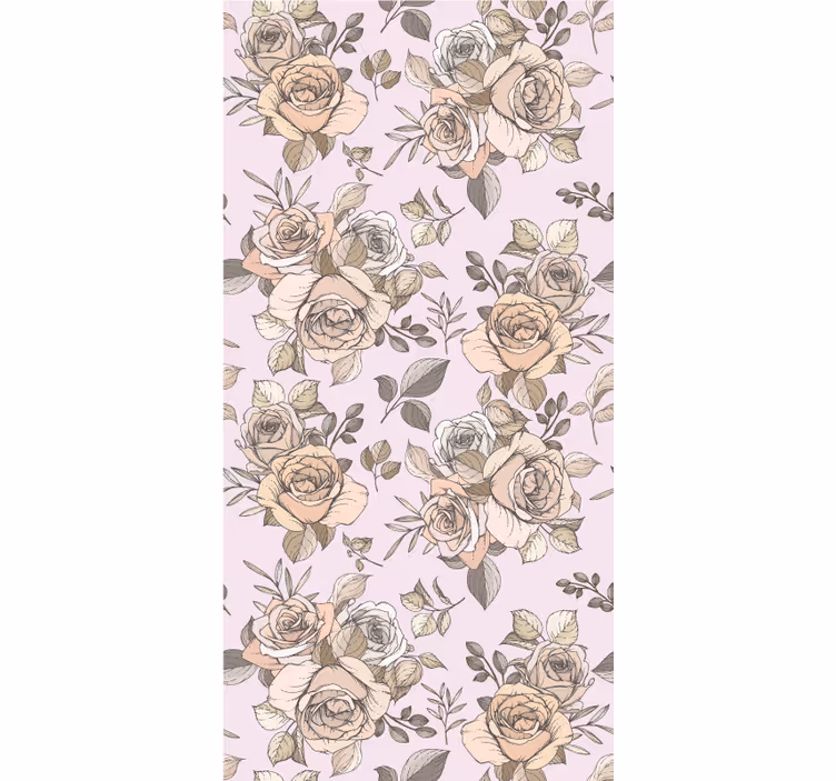 Estor flores Rosa shabby chic - TenVinilo
