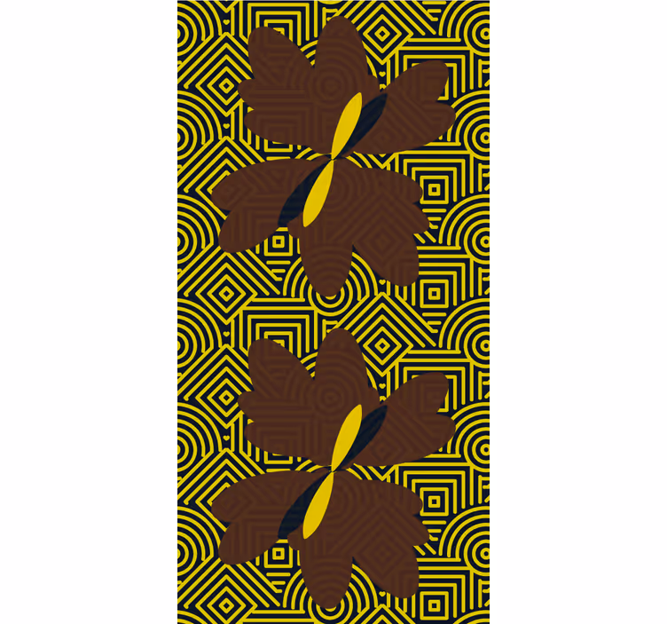 Estor dibujos Estilo africano marrón y amarillo - TenVinilo