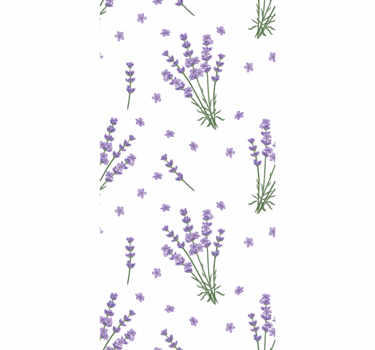 Cortina roller flores patrón floral de lavanda - TenVinilo