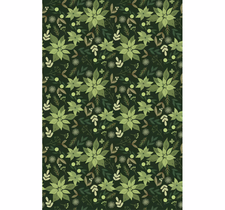 Cortina roller flores flora verde exuberante - TenVinilo