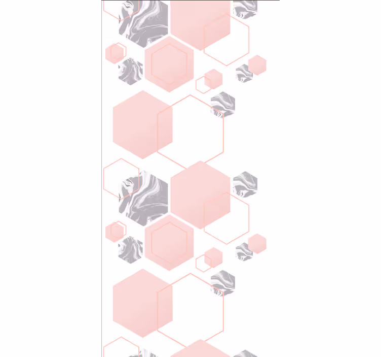 Cortina roller moderno motivo hexagonal rosa - TenVinilo