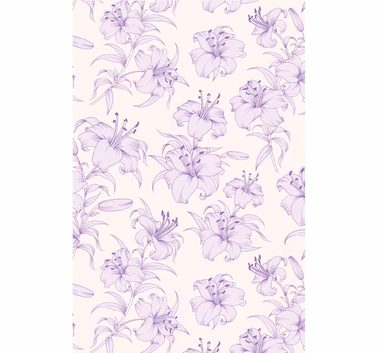 Cortina roller flores patrón floral de lirios - TenVinilo