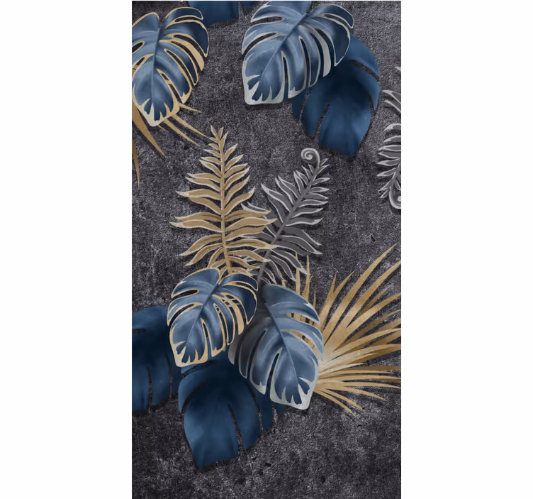 Cortina roller flores arreglo de follaje tropical - TenVinilo