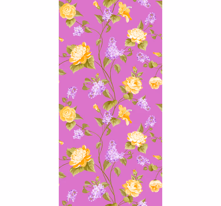 Cortina roller flores paneles florales en flor - TenVinilo