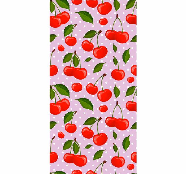 Cortina roller comedor cerezas y hojas - TenVinilo