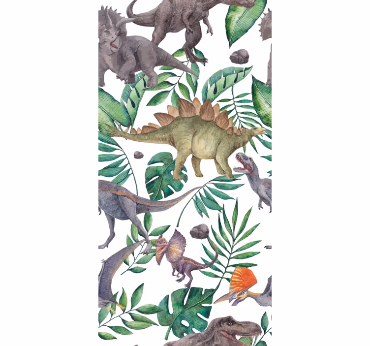Estor de dinosaurios patrón de acuarela jurásico - TenVinilo