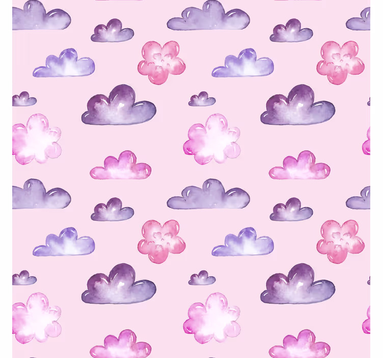 Estor de nubes patrón rosa - TenVinilo