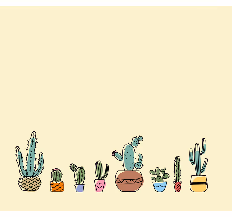 Estor cactus estilo dibujado - TenVinilo