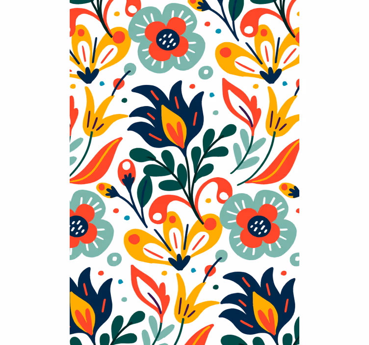 Cortina roller flores estampado de motivos botánicos - TenVinilo