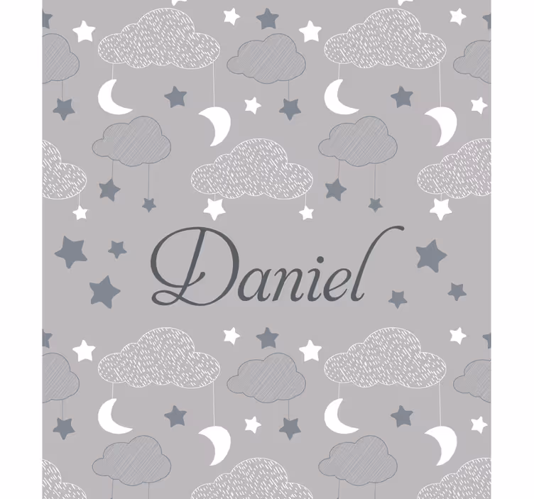 Cortina roller personalizable nubes grises estrelladas - TenVinilo