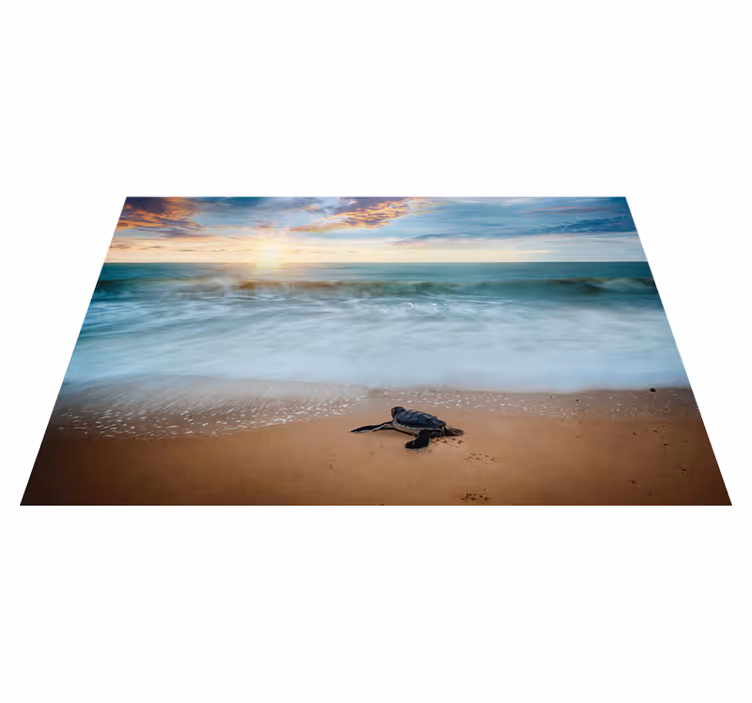 Mantel individual puesta de sol con tortugas - TenVinilo