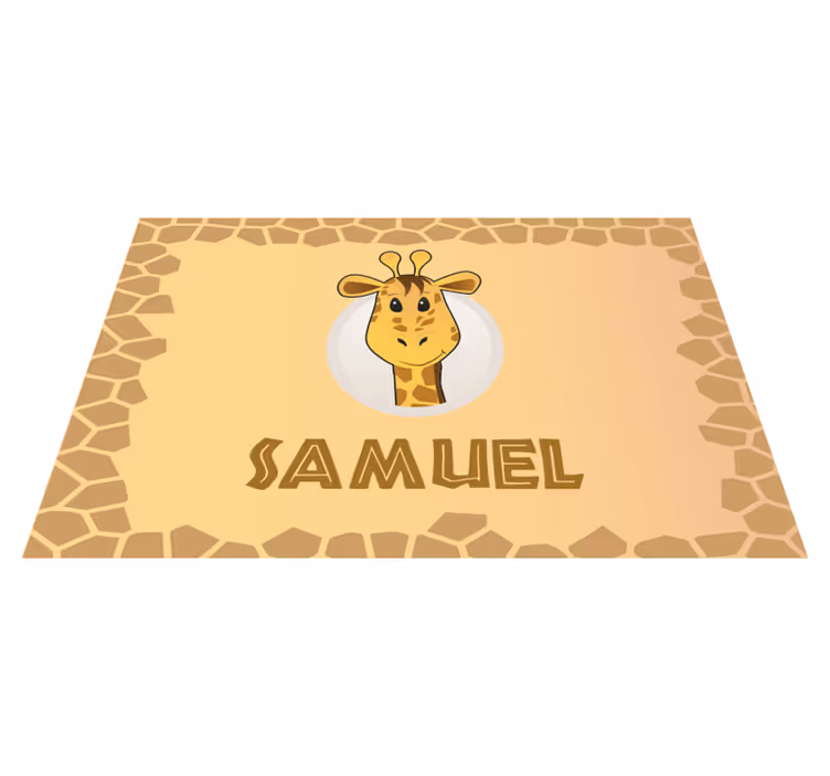 Individual para mesa infantil diseño de personaje jirafa - TenVinilo