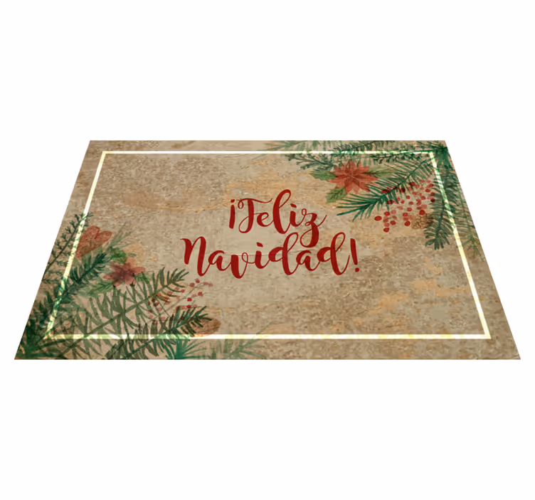 Mantel individual feliz navidad con adornos - TenVinilo