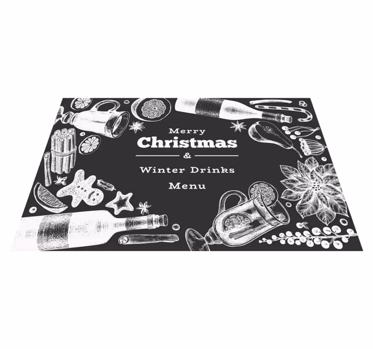 Individual para mesa navideño menú de bebidas festivas - TenVinilo