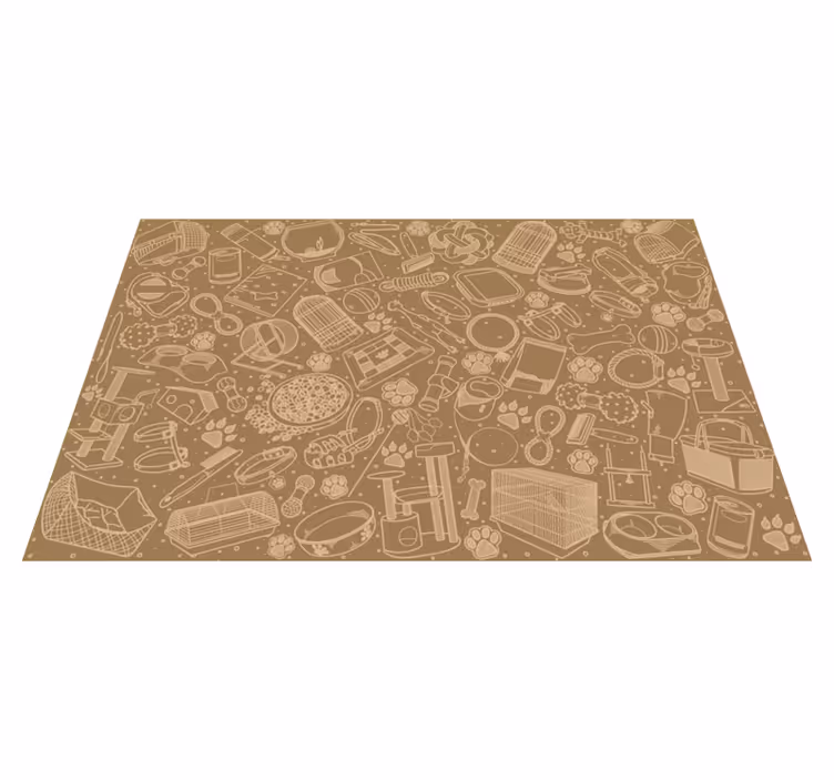 Individual para mesa patrón elementos de cocina intrincados - TenVinilo