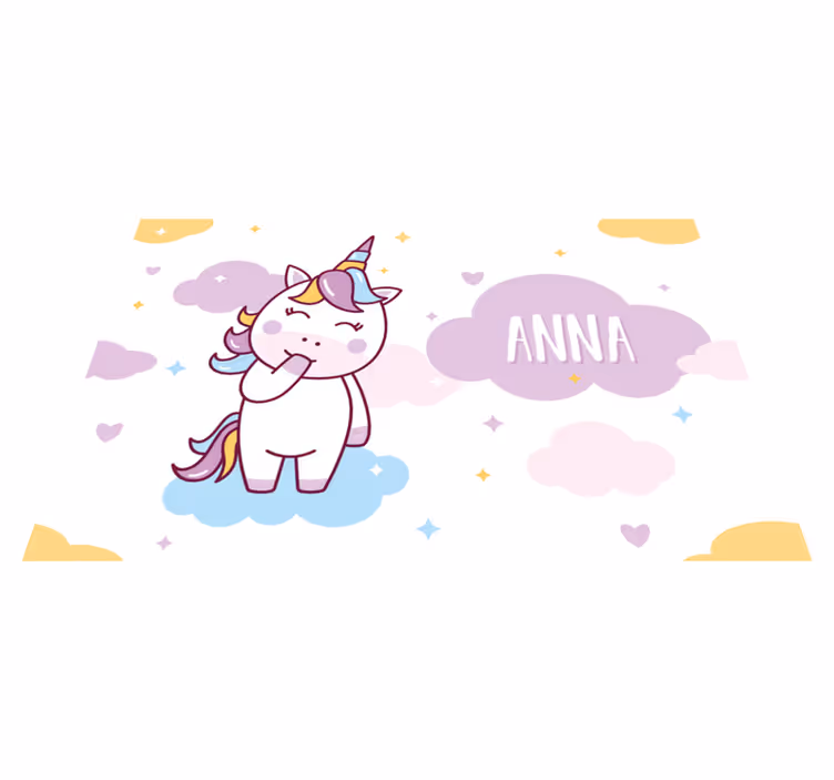 Manteles individuales personalizables de unicornio - TenVinilo