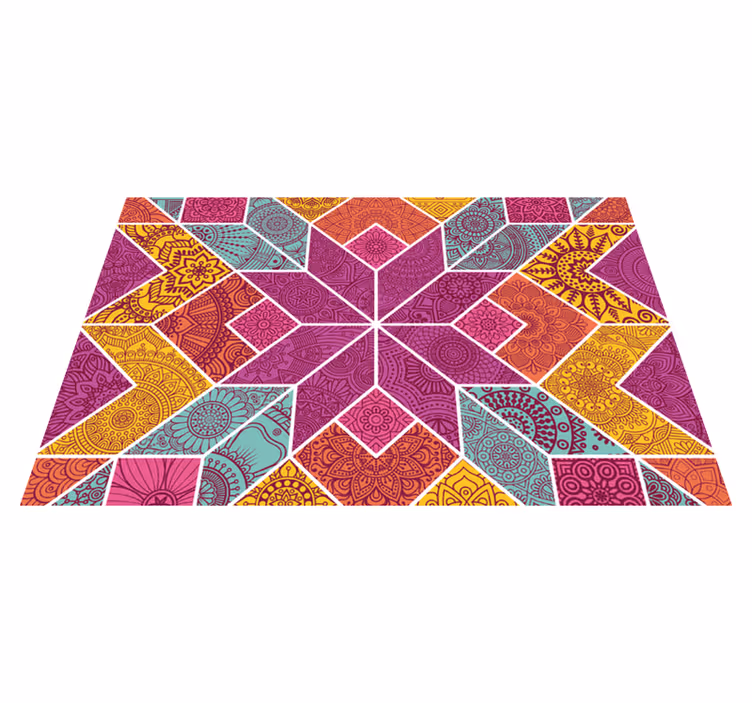 Mantel individual mosaico colorido paisley - TenVinilo