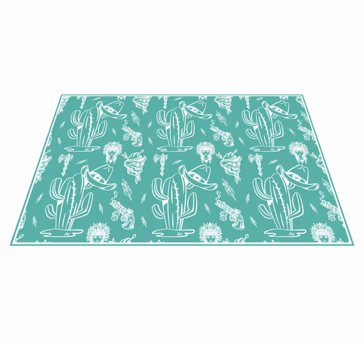Individual para mesa original cactus patrón superpuesto - TenVinilo