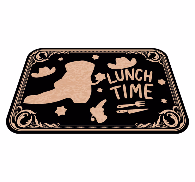 Individual para mesa frases hora del almuerzo oeste - TenVinilo