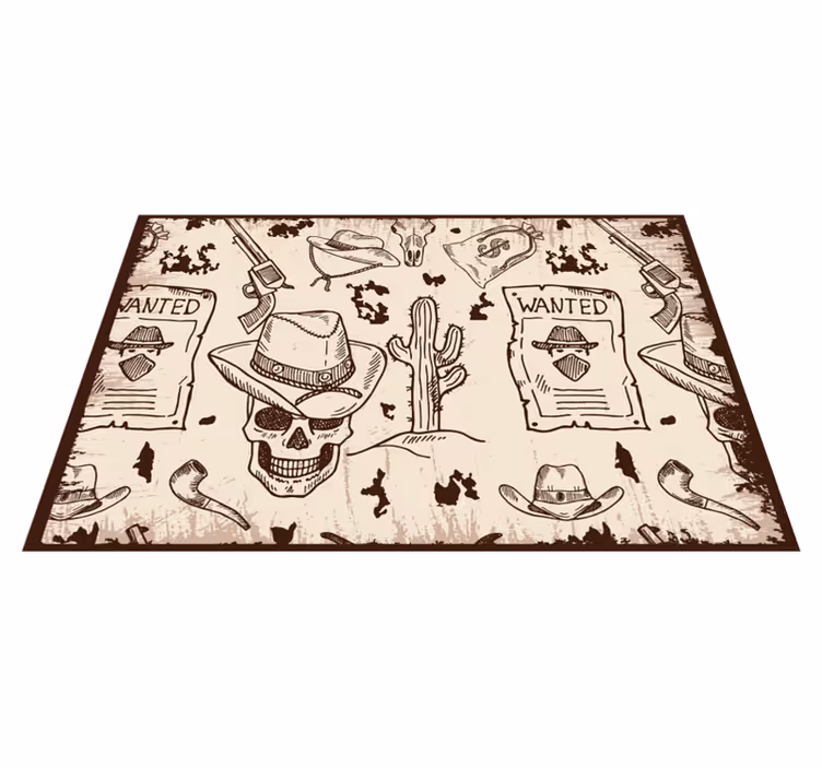 Individual para mesa original temas de calavera y vaquero - TenVinilo