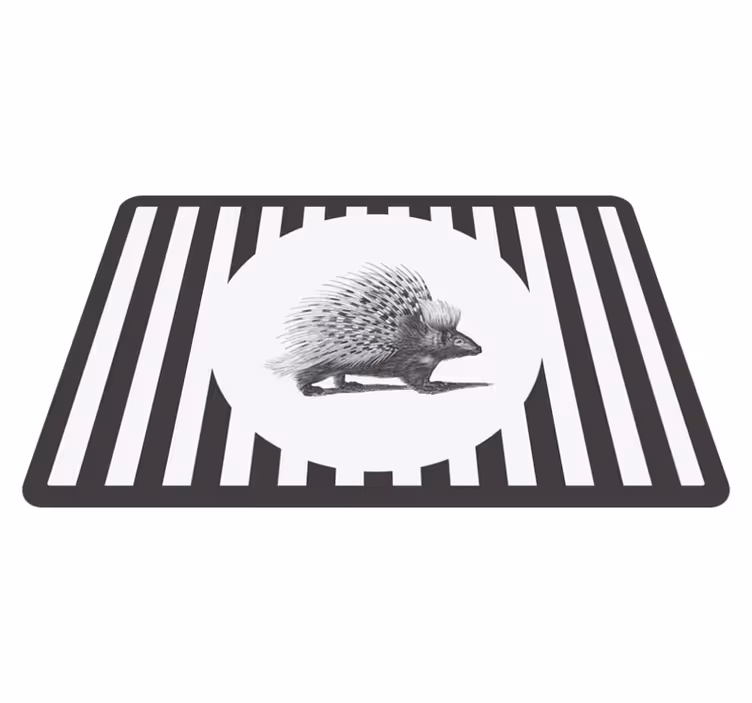 Individual para mesa original diseño silueta de puercoespín - TenVinilo