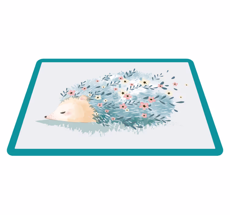 Individual para mesa infantil ilustración de erizo lindo - TenVinilo