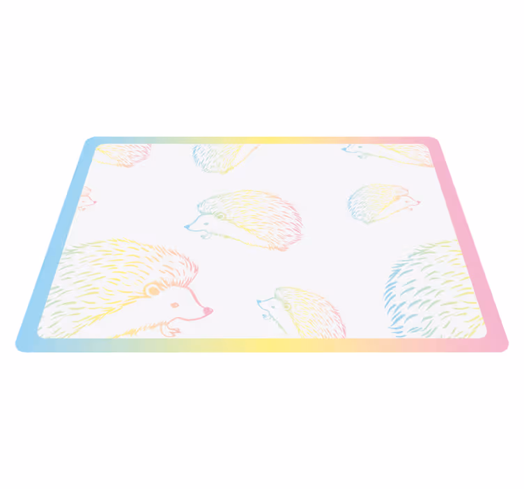Individual para mesa infantil patrón de erizo colorido - TenVinilo