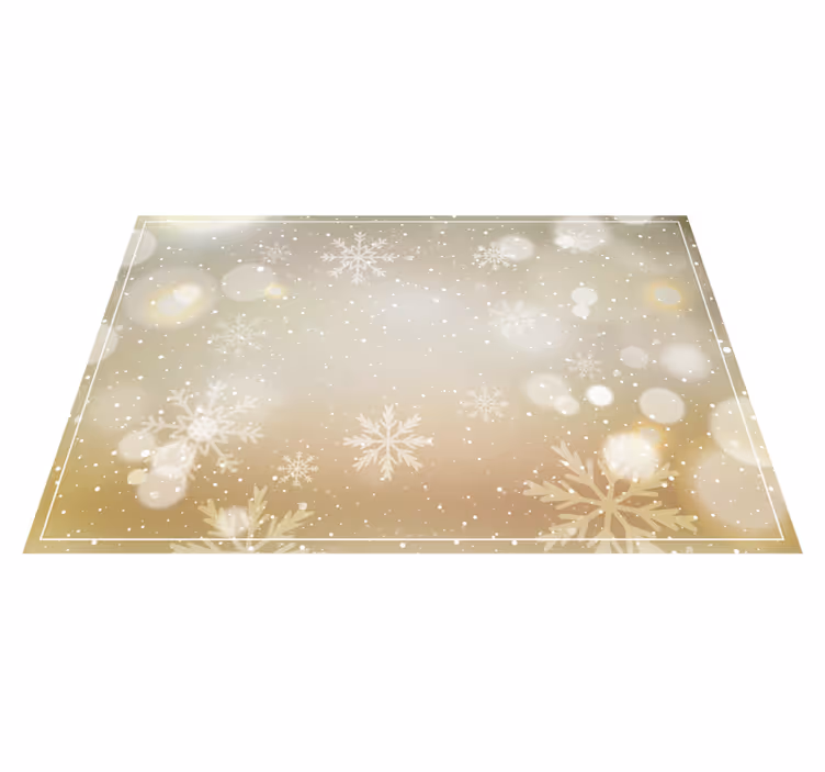 Mantel individual navidad copos plata y oro - TenVinilo