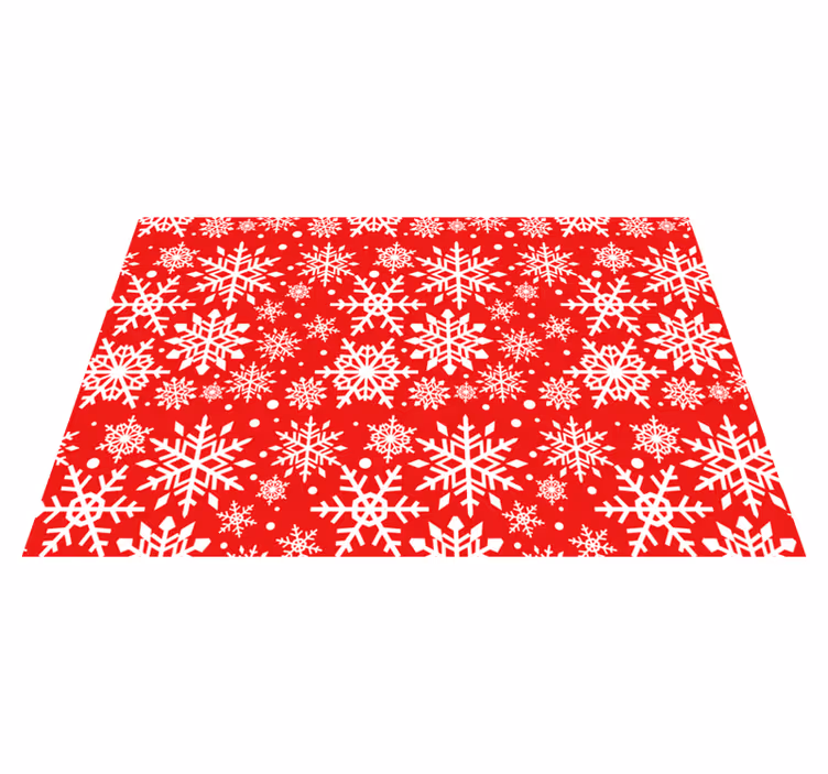 Manteles individuales navideños copos rojos - TenVinilo