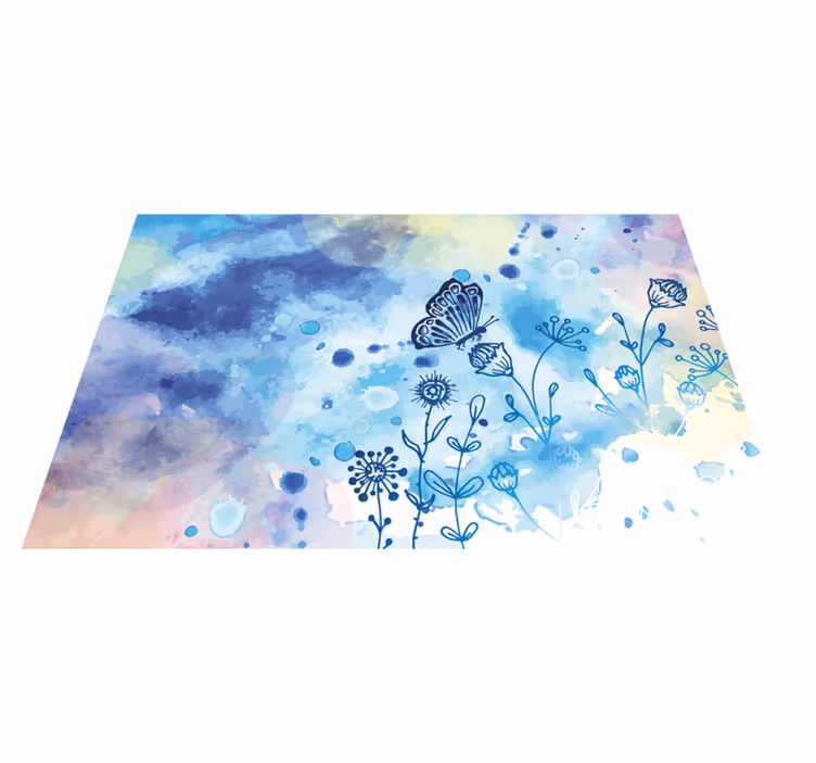 Mantel individual efecto agua con mariposas - TenVinilo