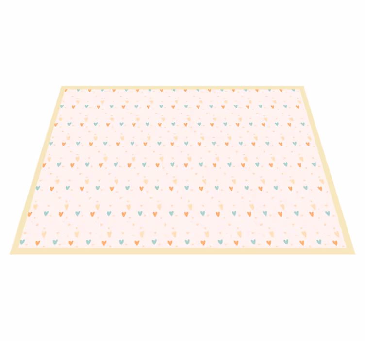 Individual para mesa infantil fondo con corazones - TenVinilo