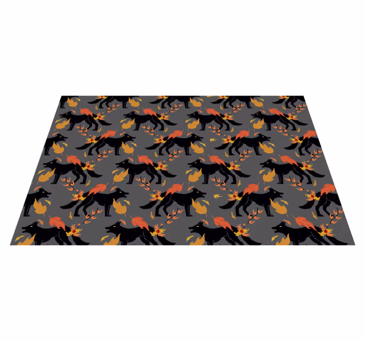 Individual para mesa halloween zorros con llamas - TenVinilo