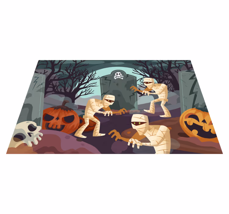 Mantel individual Halloween momias aterradoras - TenVinilo