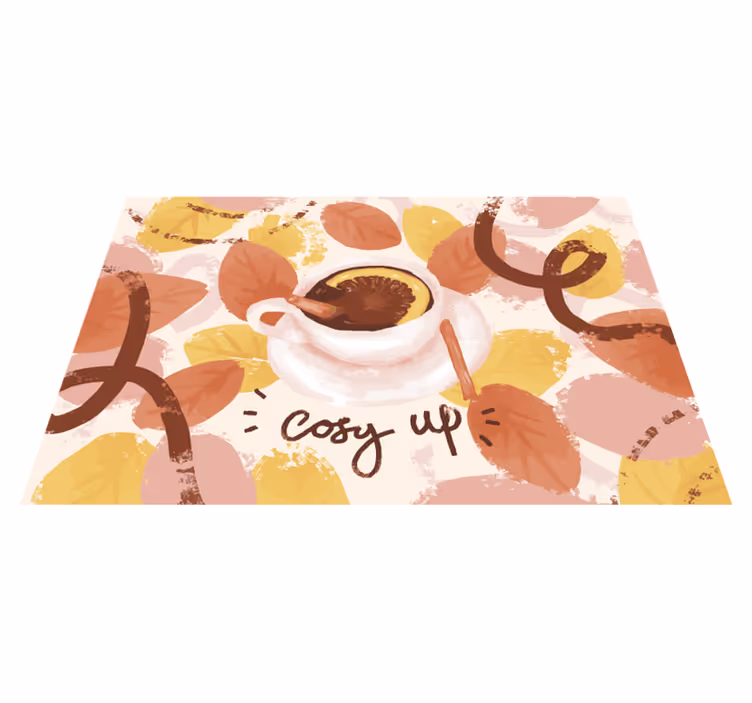 Individual para mesa original taza de café acogedora - TenVinilo