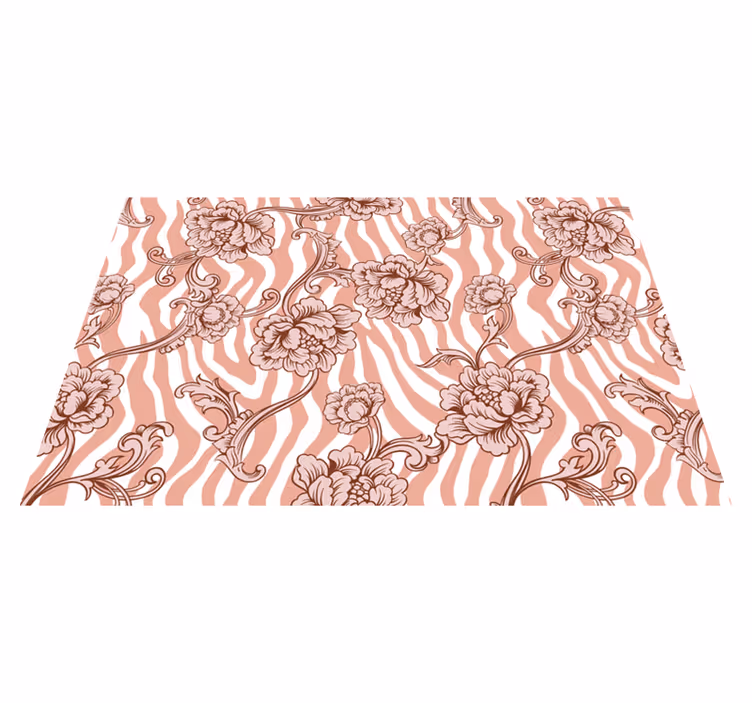 Individual para mesa original patrón zebra floral - TenVinilo