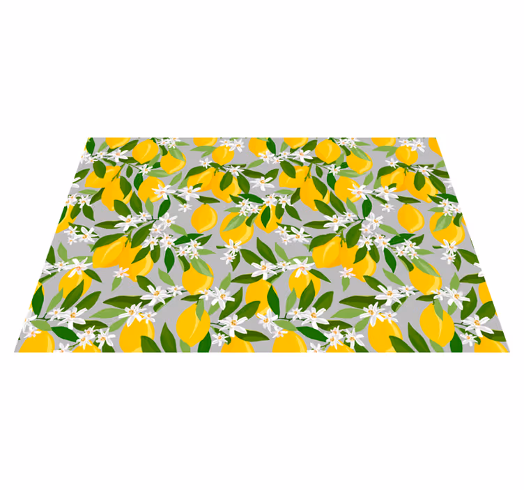 Individual para mesa original patrón floral de limón - TenVinilo