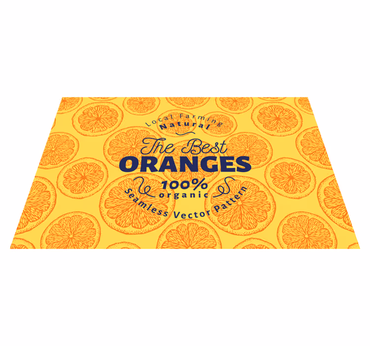 Mantel individual rectangular Patrón de dibujo de mano naranja - TenVinilo