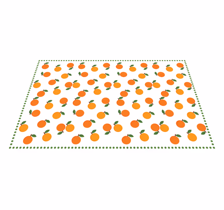 Individual para mesa original naranjas con hojas verdes - TenVinilo