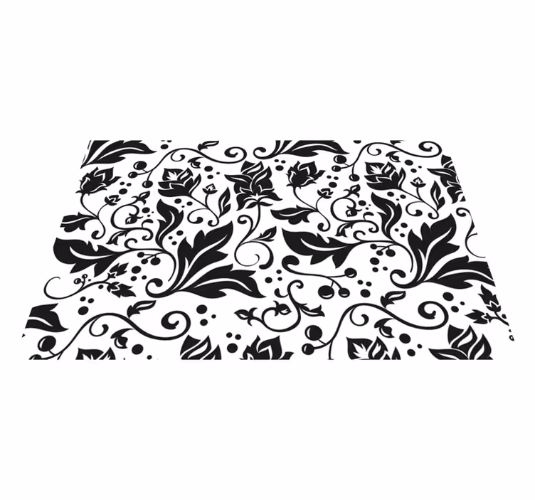 Individual para mesa patrón floral negro - TenVinilo
